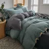 Conjuntos de ropa de cama de algodón Home Textile Bondeo mate Matte Conjunto de 4 piezas Tecnología de cuerda de color sólido Estilo japonés