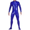 Lateksowe gumowe rajstopy body catsuit cosplay granatowy przednie zamek błyskawiczny maskarada ręcznie robiona xs-xxl cosplay, maskarada