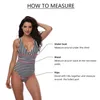 Women's Swimwear One-Piece Monokini Women Solid Color Halter-Neck Swimsuit Skinny Deep V-Neck Bathing Suit Casual Seaside Beach