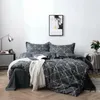 Bedding Sets Blue Geometric Grid Set Brief Style 4PCS Bedspread Bed Linen Euro Home Textiles Printing Bedclothes Pillow Case LHM16