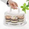 Platen cupcake houder met deksel transparante cakebox draagbaar 10 dragerhandgreep opslag voor cakes