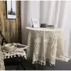 Tanta de mesa Tanta de casamento vintage Lacey para toalhas de mesa Retângulo de jantar de barriga/capa de café redonda mão