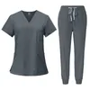 Womens Uniform Nurse Work Uniform Set Beauty Salon Clinic Top and Pants Doctor and Spa Care Robe Set 240420