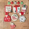 Party Decoration 1 Set Of Wood Christmas Ornaments Snowflake Stocking Xmas Card Shape Tiered Tray Wooden Navidad 2024