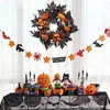 Kwiaty dekoracyjne Halloween Dyniowe Wreath Straszne jesienne drzwi w stylu dyniowym werandy dekoracje domowe dekoracje domu