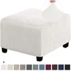 Chair Covers Home Simple Design Solid Color Elastic Ottoman Slipcover Living Room Footstool Step Stool Cover Protector Furniture