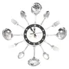 Wanduhren Mode Küche Besteck Utensil Löffel Gabel Stille dekorative Uhr für Café Wohnzimmer Home Ornamente
