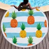 Towel Pineapple Microfiber Round Mandala Tapestry Outdoor Beach With Tassel Picnic Yoga Blanket Mat Seaside Shawl Bath