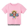 T-shirts Nouveaux pièces Tshirt Kids Fans Gift Vêtements Girls Tshirt Bébé garçons Luffy T-shirt Summer Souche Coton Cotton Casual Anime Top T240509