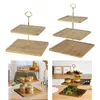 Assiettes Farmhouse Tiered Tray Decor Wood Dessert Cupcake Stand for Baby Showers Home