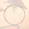 Bangle a dimensioni regolabili in argento color braccialette braccialetti di cuffia per perle di piume Fringe Gioielli per i matrimoni per donne