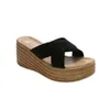 Femmes talons pantoufles mode High Sandals Chaussures Gai Summer Platform Sneakers Triple Blanc Black Brown Brown Green Color17 470 454 D SAA
