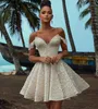 NOUVEAU ÉPAUDE FLORAL ROBE COURTE DE MARIAL 2024 Chic V-Neck Lace Bridal Party Robes Summer Beach Vestido de Noiva