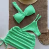 Sexy 3pieces Micro Bikini 2024 Women Swimsuit Female Swimwear Thong Bikini Set di spiaggia brasiliana Usa abito da bagno Biquini 240509