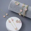 Новый популярный Clover Flower Pendation Bracelet Bracelet Gold Like Dewelry Set Setring Serging Кольцо для женщин подарок