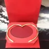 Золотая сира титановая стальная манжетная манжетка браслет бриллианты для мужчин и женщин (C80009 с красной коробкой)
