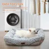 Lits de chats meubles tourbillonnant rose velours lits de chien adaptés aux petits à moyens chiens détachables coussins apaisant lit de chien lit anxiété machine à laver le lit de chat lavable