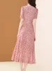 Sukienki imprezowe Evnisi szyfonowy druk eleganckie kobiety 2024 Letnia moda w dekolcie nieregularna swobodna sukienka kwiatowa A-line vestidos