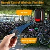 Alarmsystemen fiets staartlicht IPX5 waterdichte fiets alarm op afstand op afstand USB oplaad fiets trilling alarmsrem sensor anti-diefstal fietsverlichting wx