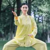Ubranie etniczne 2024 Tradycyjne chińskie chińskie tai chi mundury bawełniane bawełniane ćwiczenia treningowe wushu sztuki walki topss