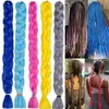 41 Inch Single Ombre Color Multi-colour Green Pink Synthetic Hair Extension Twist Jumbo Braid Kanekalon Hair Bulks Dreadlock