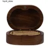 Boîtes de rangement Colgères 12 Boîtes à anneaux en bois de noyer ovale avec bijoux vintage sculpté magnétique Boîtes en bois Coupages à anneaux Boîtes bijoux Boîtes de bijoux S24513