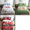 Bettwäsche Sets 2024 Home Textile Kinder Bettwäsche Weihnachten Weihnachtsmann Snowman Quilt Cover Kissenbezug Set Zweibett Duvet