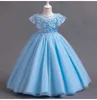Sukienki dla dziewczyn długie dziewczyny kwiatowe dzieci suknia ślubna puszysta spódnica haftowana siatka biała sukienki ślubne dla dziewczyny od 8 do 12 roku Y240514