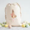 Gift Wrap Personalised Pink Blue Bag Happy Easter Egg Hunt Basket Children Kid Boy Girl Sack Toy Bucket