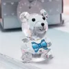 Fête favor je t'aime cristal ours Valentin Gift Gift Verre artificielle de fleurs de rose mères de mariage Baby Shower pour les invités