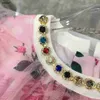 Topp baby kjol färgad ädelsten falsk halsband prinsessa klänning storlek 100-150 cm barn designer kläder sommar flickor partydress 24 maj