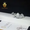 Mode rapper sieraden sterling 925 zilveren bloem 3 mm tennis armband moissaniet diamant cuban link armband ijs uit armband