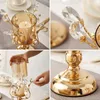 Candle Holders Nodic Gold Crystal Holder Wedding Decoration Table Centerpieces Candelabra Birthday Party Flower Vase Home Decor