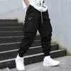 Fashion Men Cargo Pants Mens Trousers Hip Hop Joggers Pockets Purple Men Streetwear Sweatpants Korean Ankle-Length Pants 240514