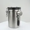 貯蔵ボトルスプーン付きコーヒー粉砂糖容器ホルダー付きステンレス鋼シールキャニスターcan jars for Bean WY72012