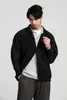 Miyake Pleated Shirt Lapel Shirt Black Long Sleeve T Shirt For Men Casual Coat Japanese Streetwear Men Cardigan Button Up Shirt 240513