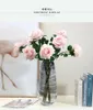 Fleurs décoratives 4pcs faux roses hydratantes décor artificielles décor de la réalité fleur de fleur bouquet de mariage arrangement de fête de mariage