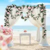 3pcs fleurs décoratives couronnes artificielles fleurs vigne rouge rose bricolage décoration de mariage fausse fleur décoration de salle de maison suspend