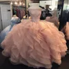 Peach Off Pleck Ball Hown платья quinceanera платья хрустальные бисера.