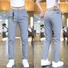 Men's Pants Four Season Midweight Casual Sports Simple Design Khaki Black Slim Straight Leg Stretch Trousers