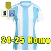 Women Argentina Soccer Jerseys 2024 2025 Fani Wersja Messis Mac Allister Dybala di Maria Martinez de Paul Maradona Kit Football Shirt Girl S-2xl