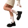 Chaussettes de femmes 1 paire Ruffle cheville ballet à froufrous pour filles avec arc