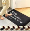 Home Decorative Front Door Mat Entrée Paillance 40x60cm Polyester noir brun TPR Rubber sans glissement Tapis de plancher Bienvenue S 2203155534323