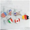 Pins Broschen Stifte Broschen Broschen Nationalflaggen Emaille Kanadisch Amerikanisch Deutsch Italienische Flagge Revers Pin Knopf Halsband Brosche Abzeichen Dhski