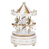 Decorative Figurines Carousel Music Box Painted Exquisite Design Ferris Wheel Ornaments Plastic Easy Use Cake Accessories Home Decor