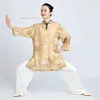 Ethnische Kleidung 2024 Chinesischer Tai Chi Wushu Uniform Kungfu Training Übung Vintage Blumendruck Baumwolle Wäsche Arts Wingchun Set