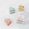 Haaraccessoires 3 stks/Zet drievoudige bloemblaadjesbloemhaar clips voor babymeisjes doek bedekte fluwelen haarbogen Koreaanse prinses Hairgrips Haarspelins