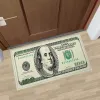 Vintage Currency Money 100 Bill Dollars Peinture Entrée Porte Porche Porche Papier Home Living Room Deccor Recctangle Coral Fleece