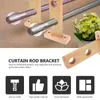 Shower Curtains Roman Pole Bracket Curtain Accessory Rod End Wardrobe Support Wooden Holder Bath