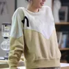 24SS lente en zomer mode kleurblokbrief flocking printen casual losse pullover dames met lange mouwen sweatshirt dames shirt blouses vrouwen vrouw kleren